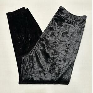 Good american black velvet pants STRAIGHT LEG SIDE ZIP GDPCV79 size 5 / XL